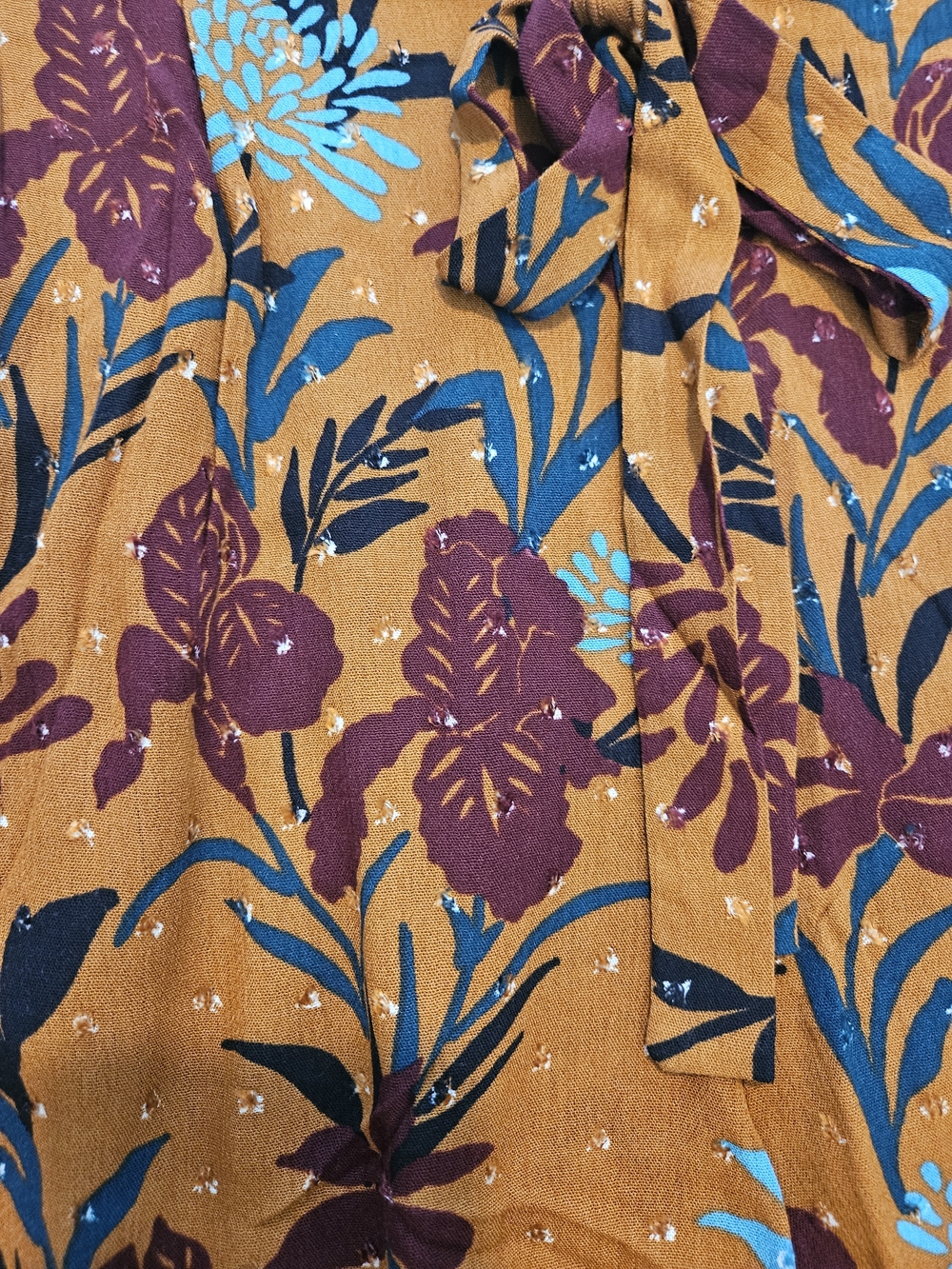 NWT DR2 Bermuda Shorts Size L Floral Brown Orange Summer Vacation Feminine 70s - Picture 4 of 10